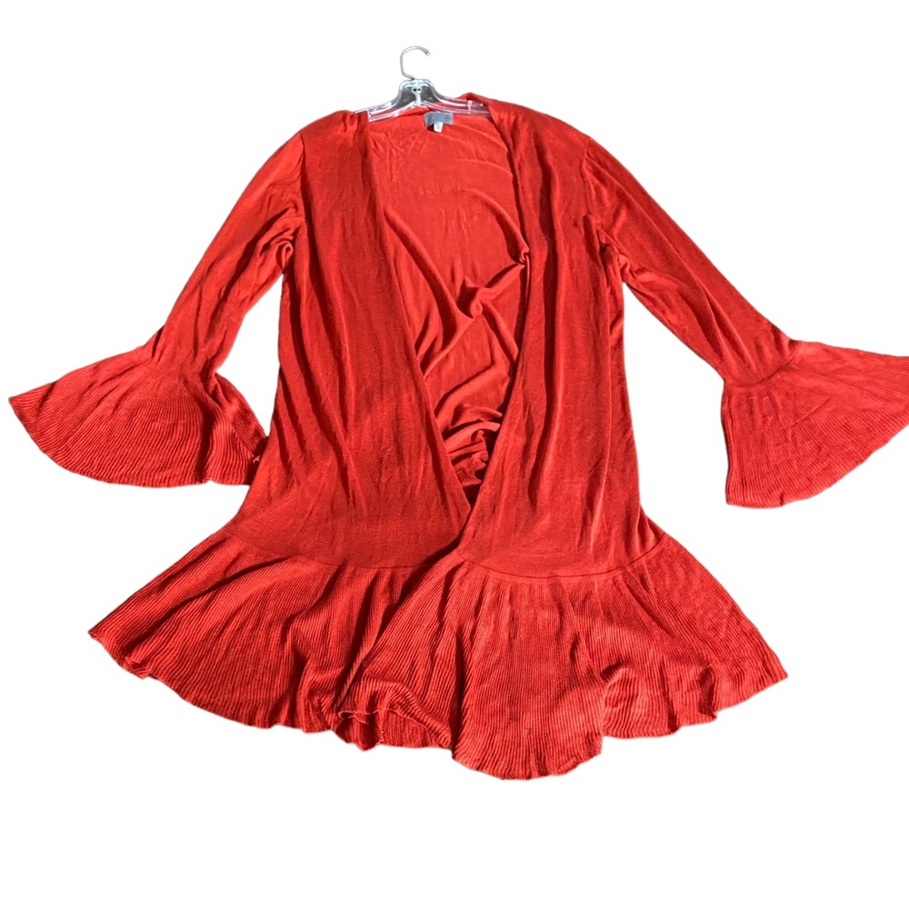 Joseph.A long line open fronted red/“cardigan with bell sleeves a…